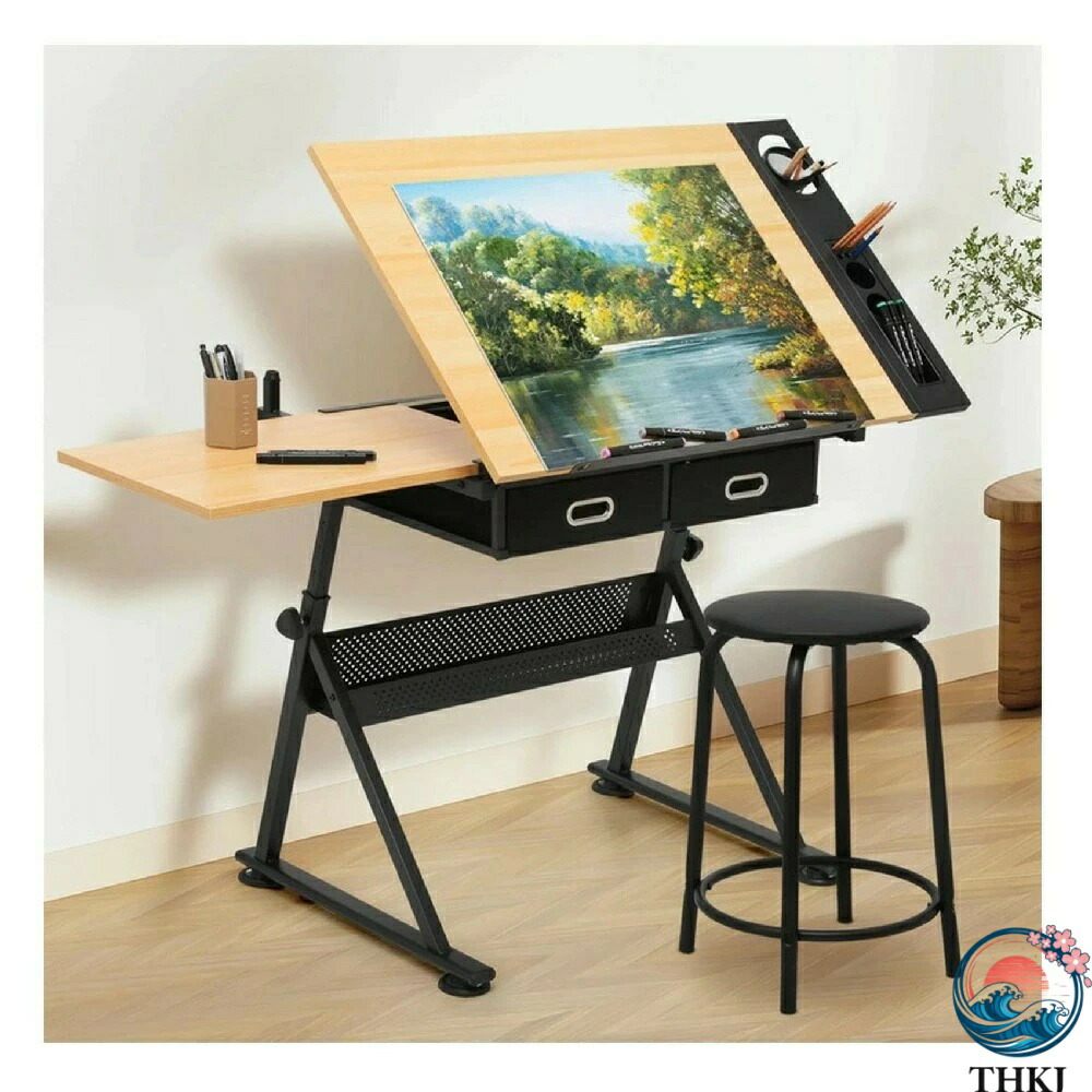 【全品5%尖んがり】機械製図速見表 腰掛け付き添い人 高さ調節する能力のある 傾斜角度 THKJ 卓上工芸事務机 納める抽き出し 付き添い人 アーティストスケッチワークステーション