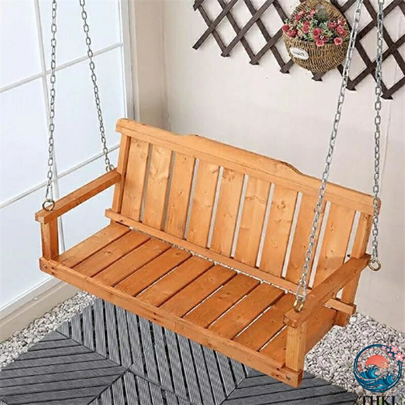 【全品5%ポイント】屋外木製ポーチブランコ 二人掛けベンチ 背もたれ付き 大人用 吊り下げチェーンと固定ネジ付き 高耐久700ポンド耐荷重2人用 人気|PDA shop