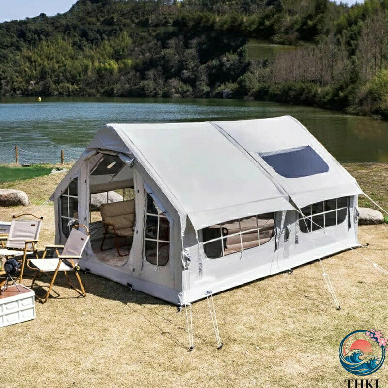 【全品5%尖んがり】大気圏円蓋 大型 6～8人用 インフレータブルテント  4時節 グランピングテント 雨合羽アウトドアオックスフォード円蓋 一般受け