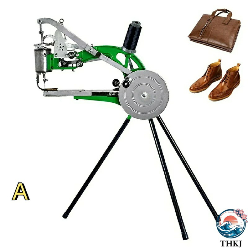 【全品5%尖んがり】ハンドコブラー靴取りつくろう機 布靴 予防医学靴 雨合羽 THKJ 余分の物の革製品用の三脚架付き添い人手動革ミシン 緑であること 一般受け 今めかしい 着回し