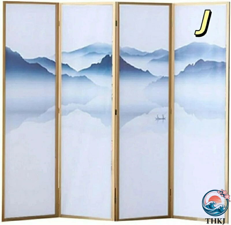 【全品2点で5%OFF】パーテーション 折り畳み式 中仕切り油画屏風パイン老人ホーム THKJ 和風衝立 格好のいい 松木枠4連 独立独行式 精神的な統合不必要 納める飾り気の無い 高さ約180 インテリア・寝具・収納-屏風-間仕切り