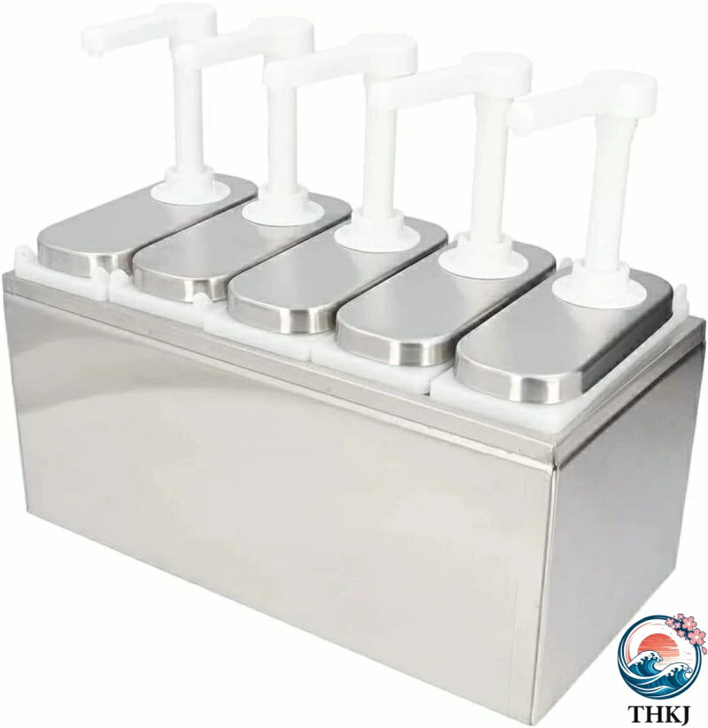 【全品2点で5%OFF】1L ソースディスペンサーポンプ 360° 回転圧力ヘッド THKJ 調味料ボトル ケチャップ醤油酢用 取り外し可能タンク 人気 おすすめ 便利
