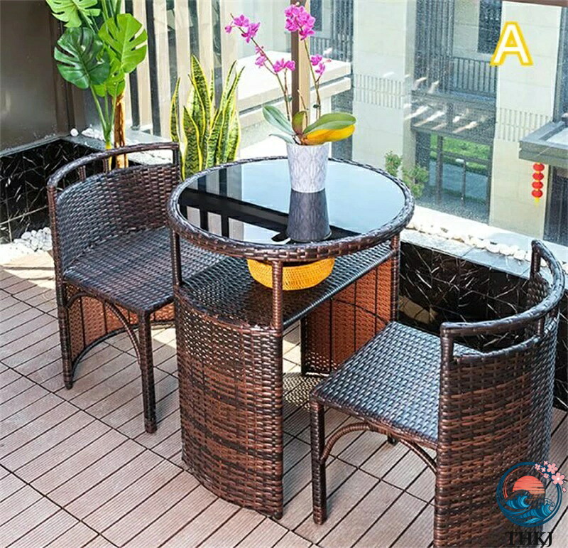 【全品5%尖んがり】庭園テーブルセット 3点書き割り 御前上等人工ラタン THKJ 庭園女性議長 速見表 仕立て上げる性ガーデンファニチャーセット 3点 庭園速見表