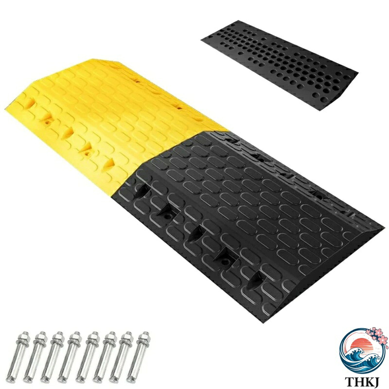 【全品2点で5%OFF】スピードバンプ ゴム製道路バンプ 100cm 減速帯 道路用スピードバンプ ガレージスピードバンプ 高さ 5cm 耐荷重 30t アスファルトコンクリート砂利車道道路用