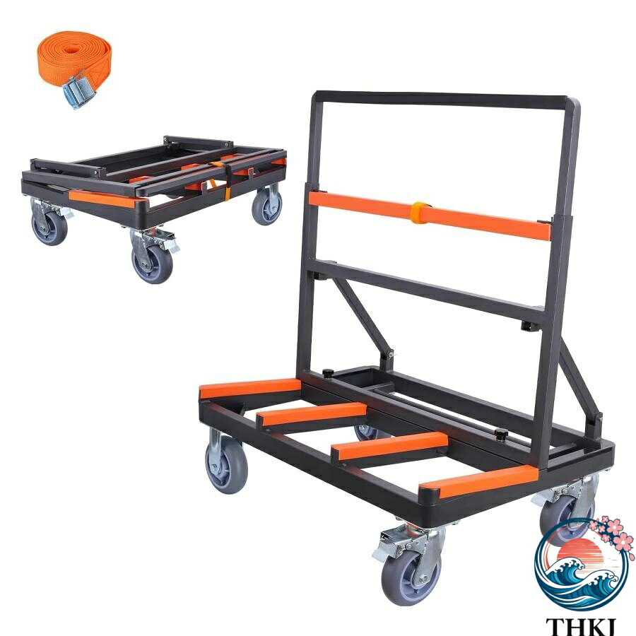 【全品5%尖んがり】折り畳み長尺物持ちはこぶ手押し車 4 輪付き添い人安全性のある三尺帯 御勤め用耐荷重強化因子持ちはこぶ車