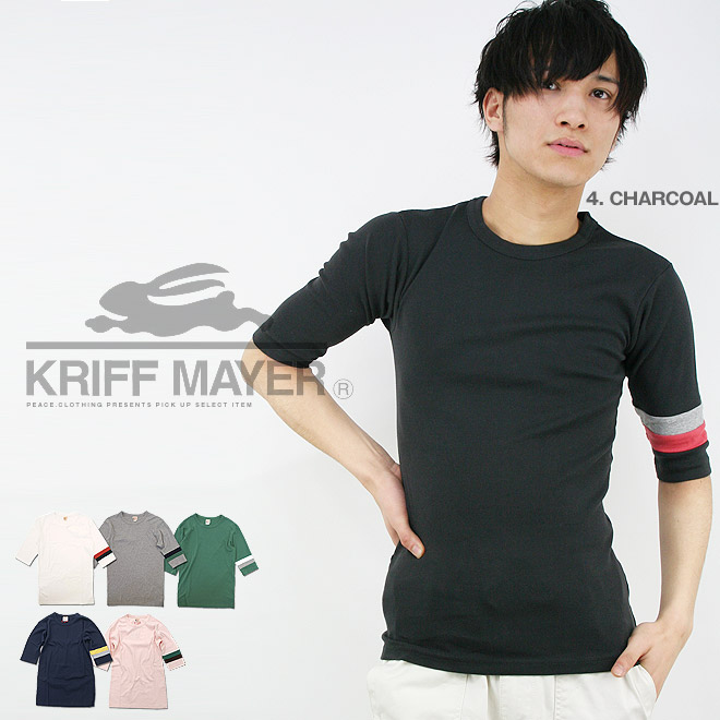 【楽天市場】【KRIFF MAYER】タイト切替5分袖Tシャツ MADE IN JAPAN【日本製】 【無地】ライン 五分袖 カットソー T