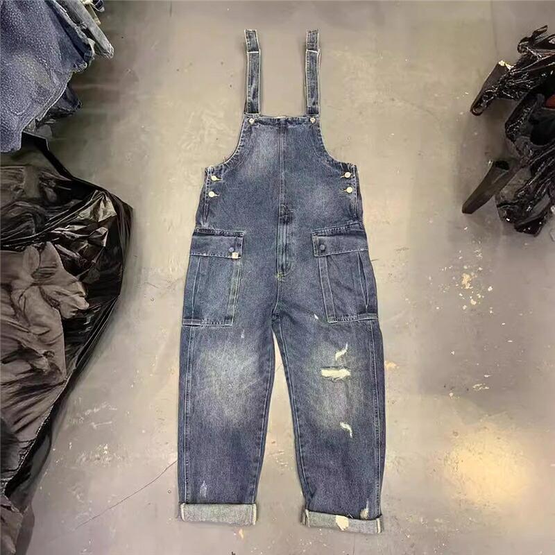 オーバーオール メンズ サロペット ワイド 春 レトロ ゆったり デニム ストレートパンツ 秋 パンツ つなぎ 秋冬 おしゃれ 作業着 オールインワン 送料無料 6,754円