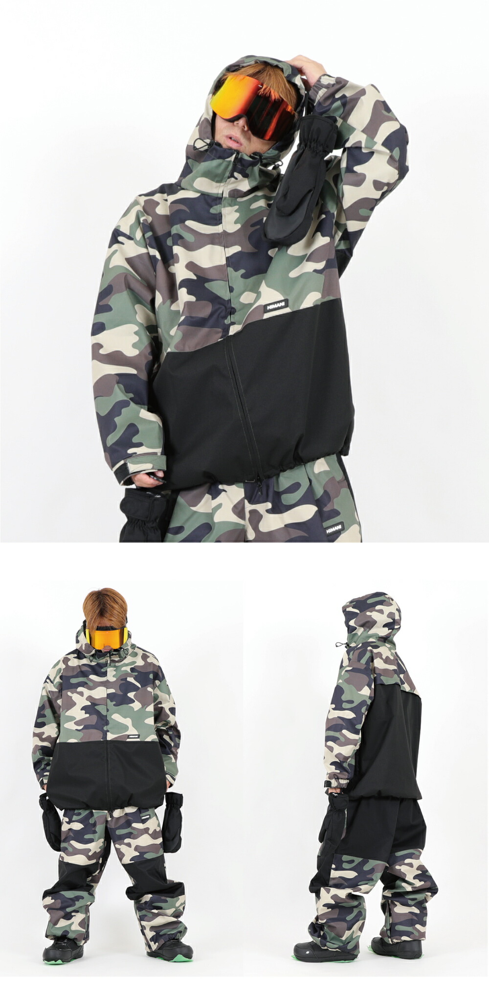 スノーボードウェア メンズ レディース オーバーサイズ ZIPジャケット