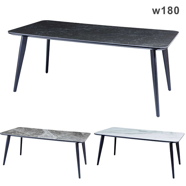 幅180cm 高級感のあるセラミックテーブル テーブル セラミックはカッターの刃にも勝る硬度となり傷にとても強く耐熱性も抜群の素材です ダイニングテーブル 選べる3色 グレー モダン ホワイト 黒 ダイニングテーブル 黒 セラミック ブラック 白 モノトーン インテリア