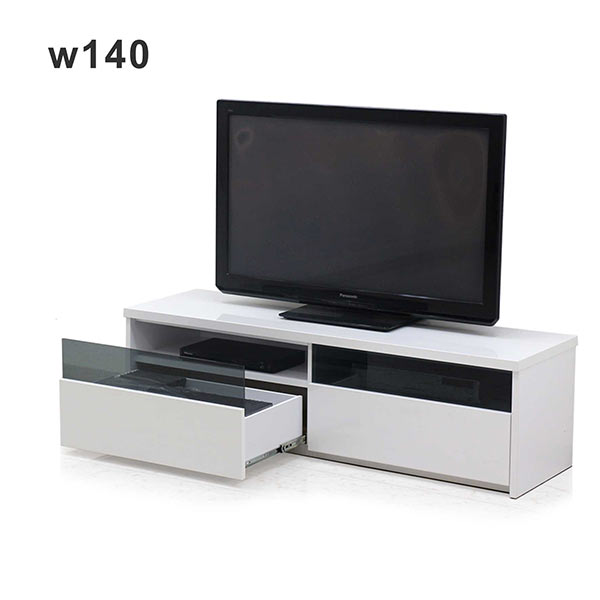 【マラソン期間中全品ポイント10倍】テレビボード ロータイプ テレビ台 幅140cm 引き出し フルオープンレール付き ホワイト 白 完成品 国産 ローボード