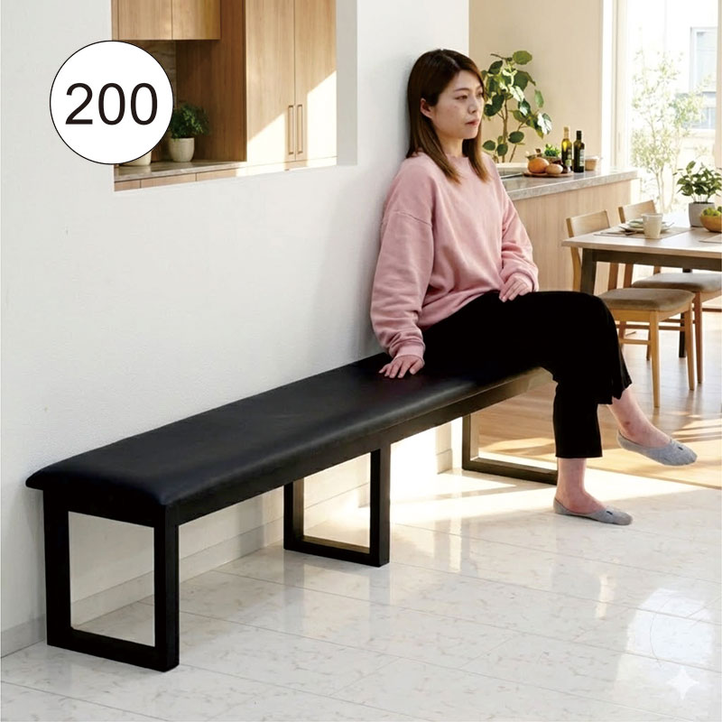黒 合成皮革 ベンチ 楽天市場】レザー座面 ダイニングベンチ 120cm 黒レザー ダイニング