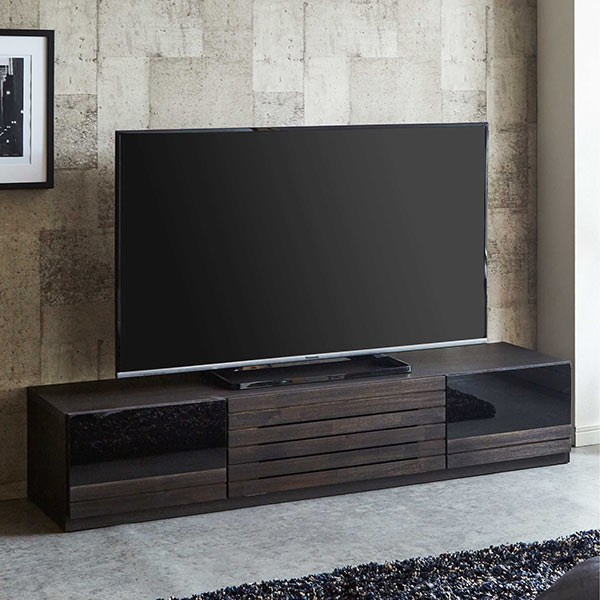 [幅200] テレビ台 ローテレビ台 アカシア無垢材使用 収納付スチール脚 日本製 ローテレビ台(幅240cm) シャビーナチュラル アカシア無垢