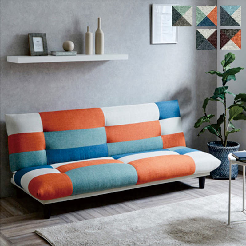 楽天市場】パッチワーク風 ソファベッド 幅180cm ソファー