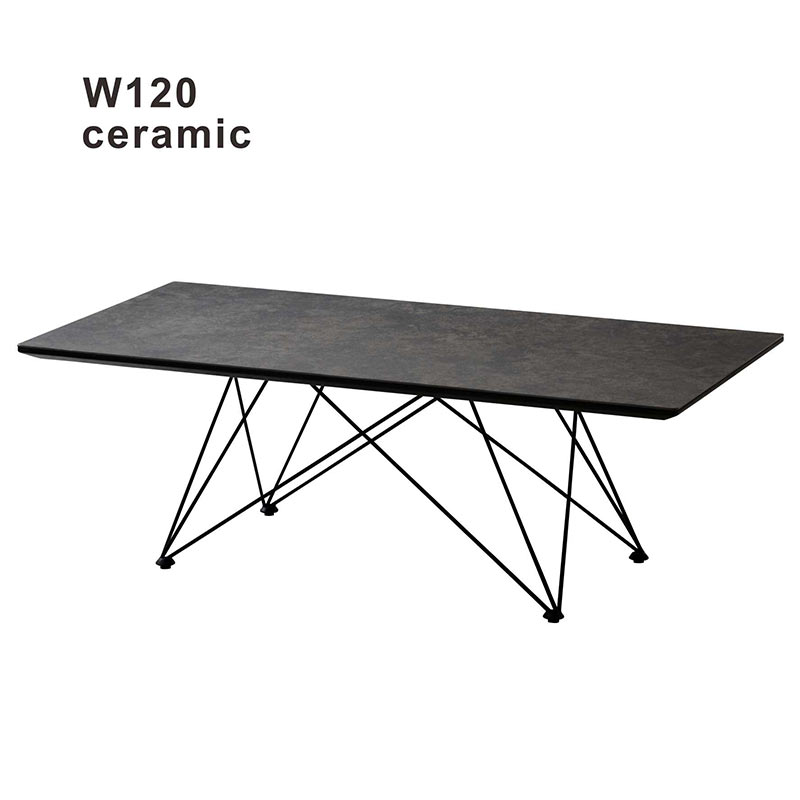セラミック テーブル 幅120cm 120x60 ローテーブル リビングテーブル 長方形 セラミックトップ V字型脚 グレー ブラック 石目調 陶磁器 耐熱 硬度 防水 モダン クール 高級感 スタイリッシュ 個性的 ceramic