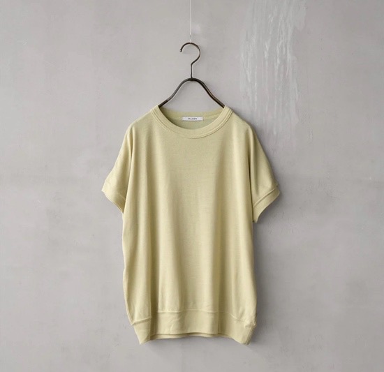 MANON マノン SUMMER WOOL MIX COOL FRENCH SLEEVE TEE   無地tプルオーバー