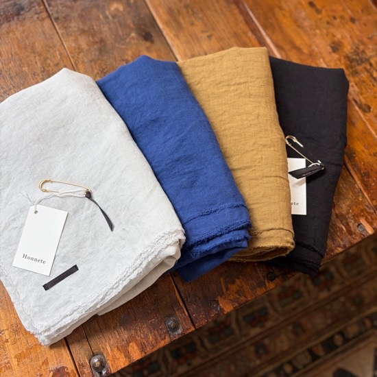 Honnete  オネット / 袈裟  Wide Stole Overdyed irish Linen