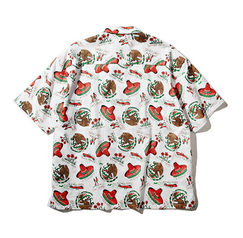 GOOD HELLER グッドヘラーMEXICAN ALL OVER PATTERN S/S SHIRT / WHITEトップス プルオーバー