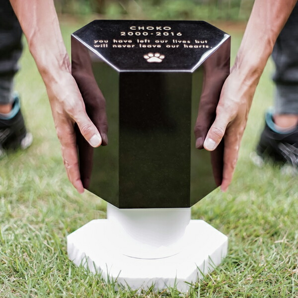 ペット 墓 4寸骨壺対応 墓石 ペットコティ 六角 Lサイズ 骨壺収納墓石