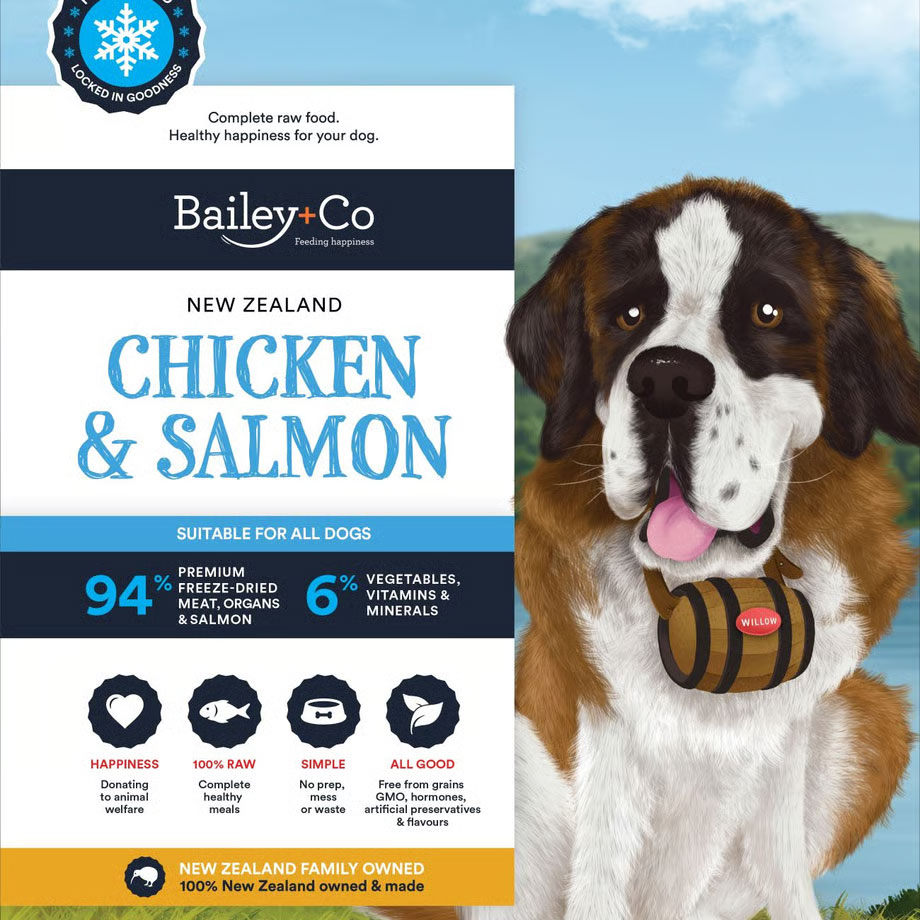 【ベイリーコー】　Bailey+Co　フリーズドライ　コンプリート　チキン＆サーモン｜ペットランドピースワン店