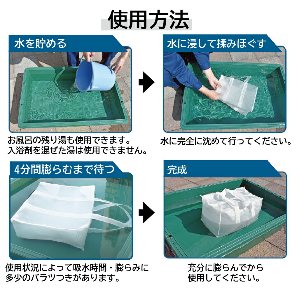 市場 水で膨らむ 膨張式 ケース 吸水 3枚入x20袋 吸水土のう 60枚 BOX型 水害対策 土嚢袋 緊急簡易土のう 取っ手付き 防災グッズ バッグ タイプ