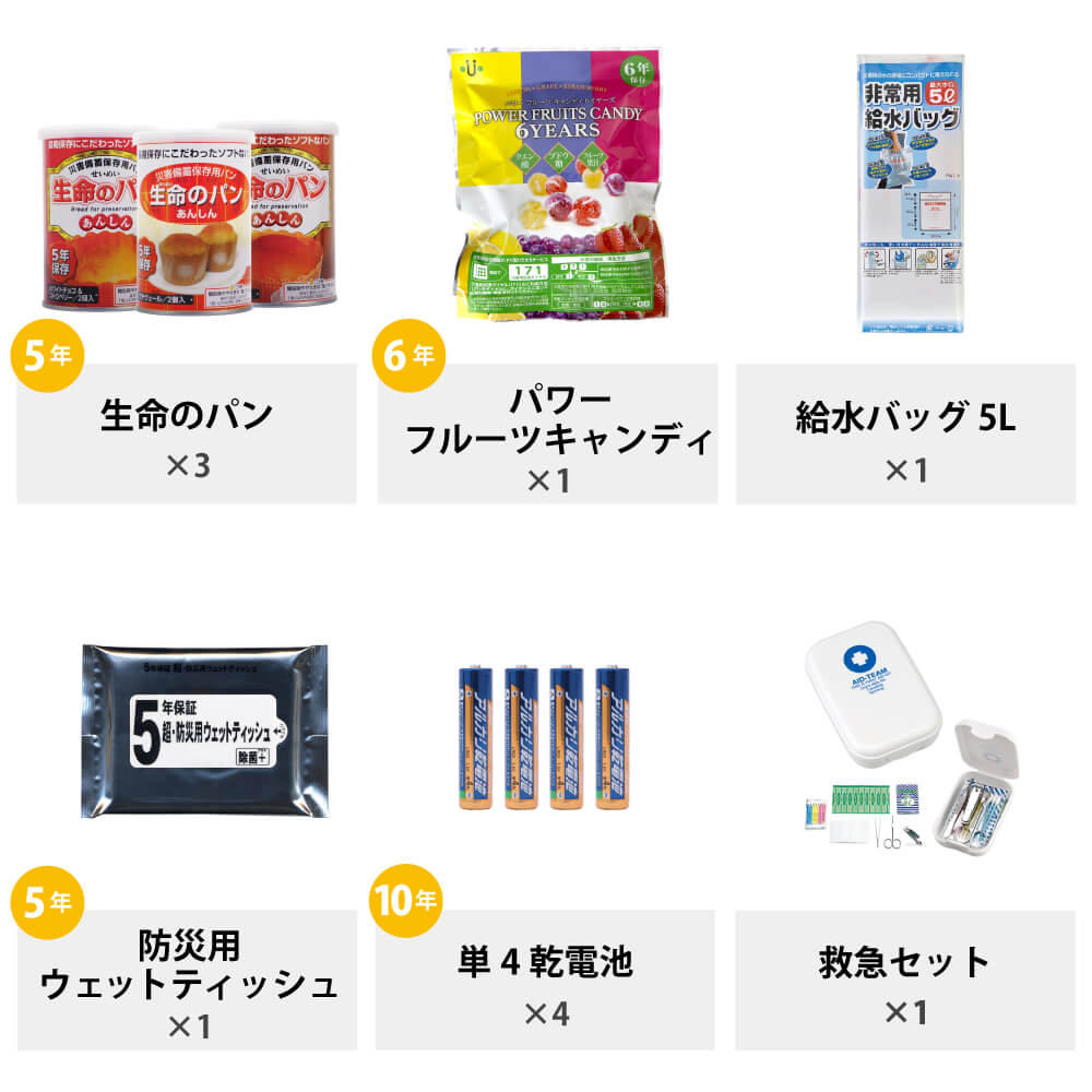 3日間を生き抜く 防災セット 1人用 防災グッズ セット 一人用 避難セット ピースアップ 非常用持ち出し袋 防災リュック 中身 家族 一人用 防災用品 地震 災害 防災ラジオ ライト 10年保存 非常用 トイレ 5年保存 非常食 セット Umu Ac Ug