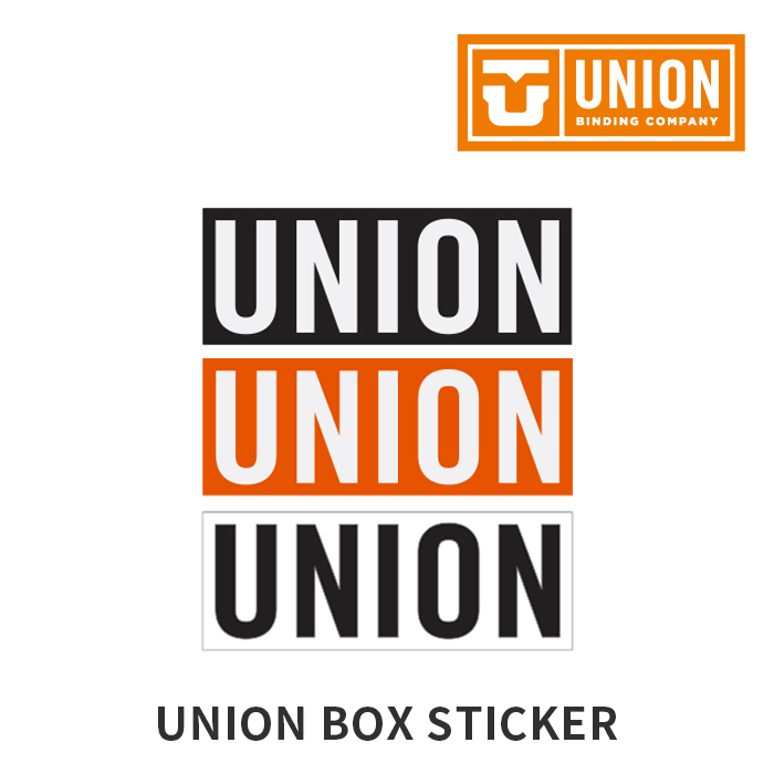 UNION BOX LOGO STICKER 8 inch ユニオン ボックスロゴ スノーボード ステッカー ブラック ホワイト オレンジ 日本正規品  2021-22 2022 2023 【返品不可】