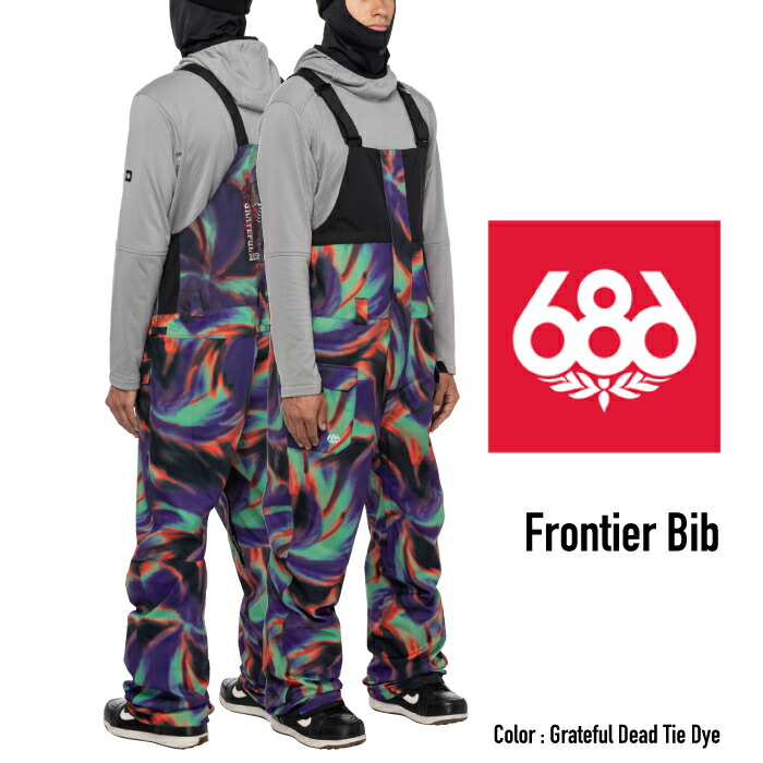 22公式店舗 22 23 686 Frontier Shell Bib Grateful Dead Tie Dye Snowboards Wear シックスエイトシックス フロンティアシェルビブ グレイトフルデッドタイダイ スノーボード ウエアー 日本正規品 予約商品 Fucoa Cl