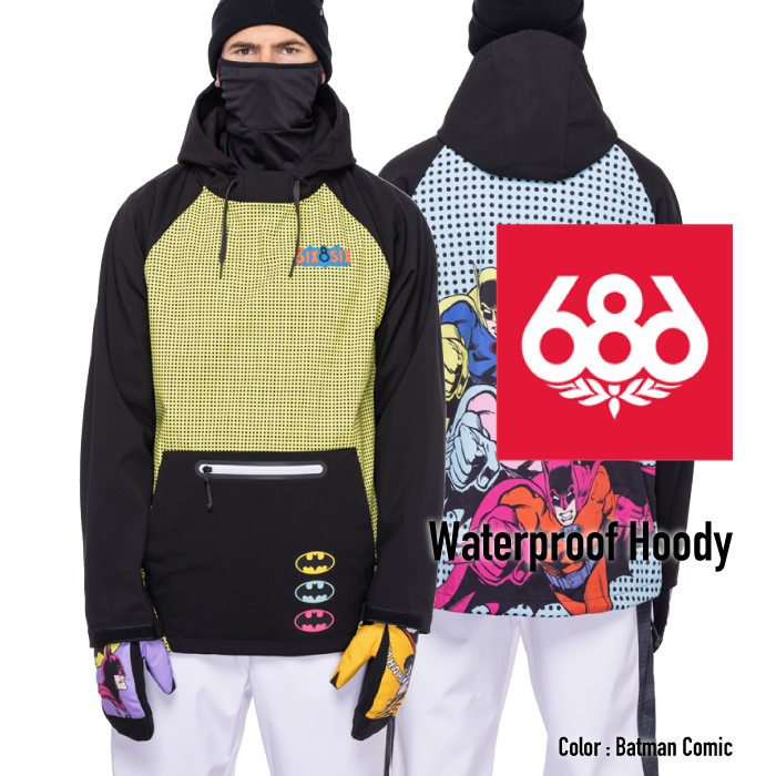 2022-23 686 WATERPROOF HOODY Batman Comic Snowboards Wear シックスエイトシックス  ウォータープルーフフーディ バットマンコミック スノーボード ウエアー 日本正規品 ふるさと割