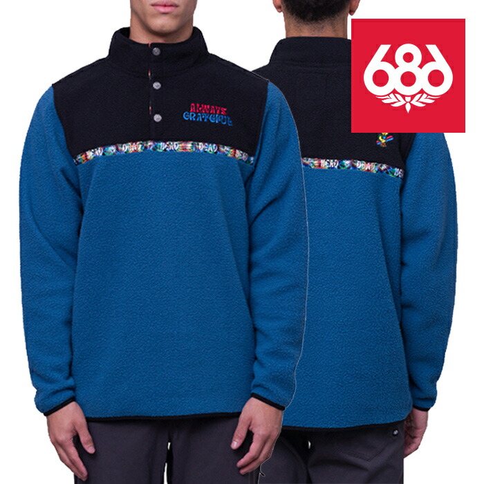 2023-24 686 TIOGA FLEECE PULLOVER Grateful Dead Blue Ash シックスエイトシックス フリース プルオーバー ウェアー スノーボード スキー 2024 日本正規品