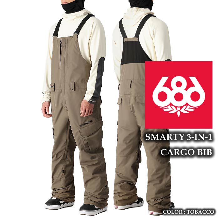楽天市場】2024-25 686 SMARTY 3-IN-1 CARGO BIB Black シックスエイト