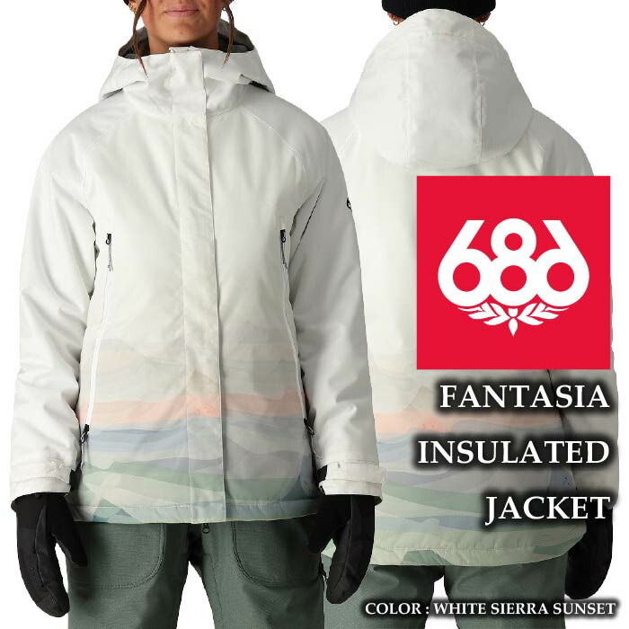 2024-25 686 FANTASIA INSULATED JACKET White Sierra Sunset シックスエイトシックス スノーボード ウェア ジャケット レディース 24-25 2025 日本正規品画像