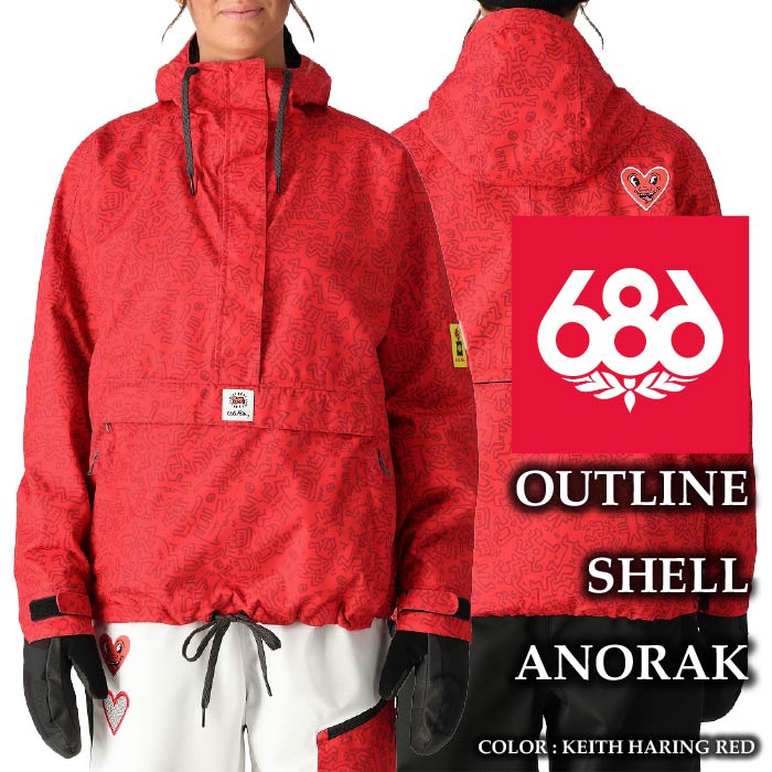 Shell Haring 【楽天市場】2024-25 686 OUTLINE SHELL ANORAK Keith Haring Red シックスエイトシックス ...