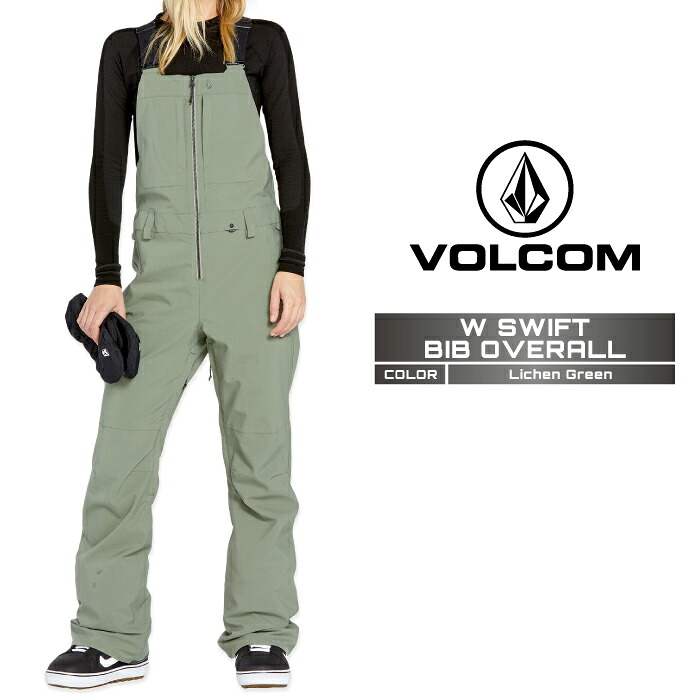 2024-25 VOLCOM SWIFT BIB OVERALL Lichen Green ボルコム スノーボード ウェアー ビブパンツ レディース 24-25 2025 日本正規品