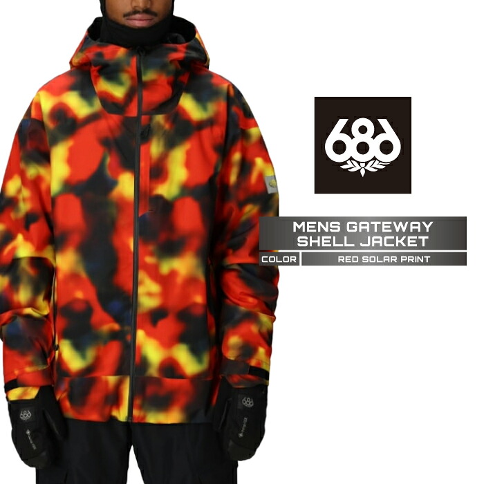 2025-26 686 MENS GATEWAY SHELL JACKET Red Solar Print シックスエイトシックス スノーボード ウェア ジャケット メンズ 25-26 日本正規品