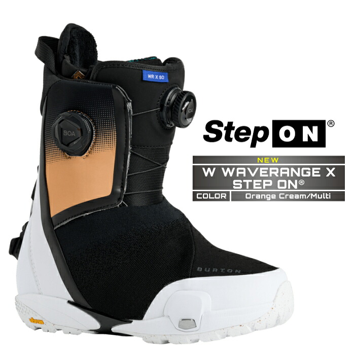 2025-26 BURTON WOMEN'S WAVERANGE X STEP ON WIDE Orange Cream Multi バートン ウェーブレンジ エックス ステップオン スノーボード ブーツ レディース 日本正規品 25-26