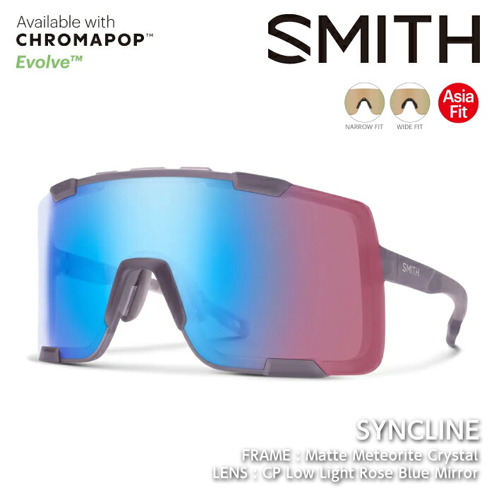 2025-26 SMITH SYNCLINE ASIA FIT Matte Meteorite Crystal / CP Low Light Rose Blue Mirror スミス サングラス 日本正規品