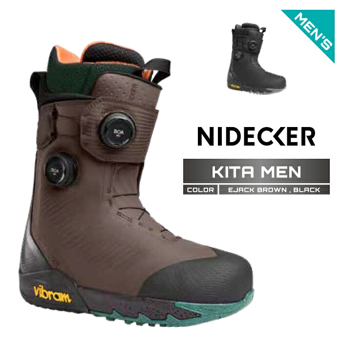 2026-27 NIDECKER KITA MEN Black / Ejack Brown ナイデッカー キタ スノーボード ブーツ メンズ 26-27 日本正規品