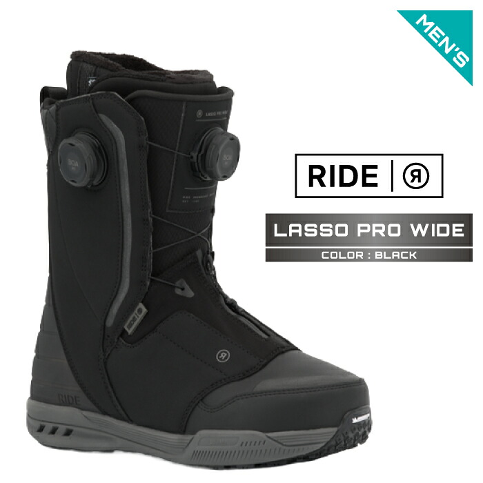 2026-27 RIDE LASSO PRO WIDE Black ライド ラッソ プロ ワイド スノーボード ブーツ メンズ 26-27 日本正規品｜Woven
