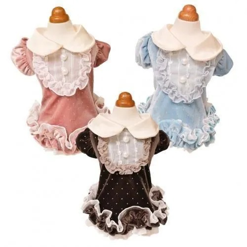 【GODPIVA】ドットプリマタンク［ゴッドピバ］犬用 服 ドッグウェア ゴールド 一点 天鵞絨 シフォンフラウンス