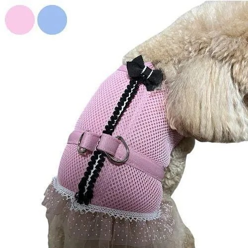 【Bun Bun House】バンバンハウス メッシュハーネス リボン 犬用 胴輪 洋服型 メッシュ レース シフォン ブレードテープ｜Ｆｒａｎｃ＆Ｍｉｍｉ