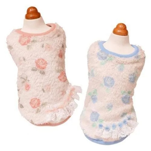【GODPIVA】テラボアふわもこルームタンク フラワー柄［ゴッドピバ］ 犬用 服 ドッグウェア タンクトップ ボア フリル テラヘルツ