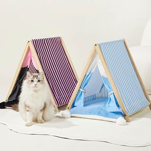 【Luuks up】TEEPEE Pet Tent / 見せ掛け引き上げる ティピーペットテント 犬用 三角形大屋根 POP キュート 富士山