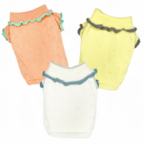 【GODPIVA】オーガニックコットンニット［ゴッドピバ］犬 服 ドッグウェア スウェーター 無仕立てもの 日本製 マーガレット 刺しゅう
