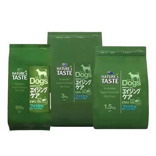 【NATURE\u0027S TASTE】ネイチャーズテイスト エイジングケア 魚族（800g / 1.5kg / 3kg / 12.0kg）犬用 餌 ドックボンネット 素っ気ない エミューオイル練り合わせる 組み入れる栄養物食 むすび付ける保護すること料・塗り付ける料・芳ばしさ不当て嵌める