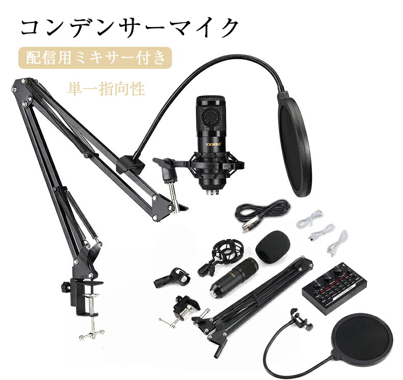 オーディオミキサー 配信機材セット コンデンサーマイク (V10/卓上セット) 51nqodGIrrL.jpg