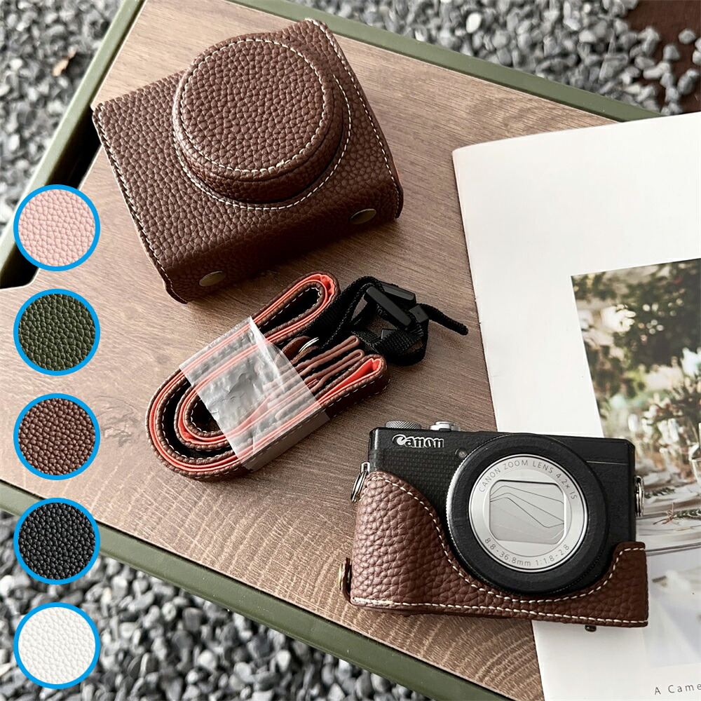 Canon PowerShot G7X 予備バッテリー、本革ケース付 Canon PowerShot G7 X カメラケース ケース カバー カメラー