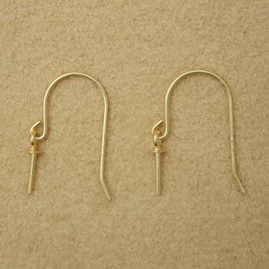 K18YG ジプシーピアス　フックピアス　Ｌサイズ　 Ｔカン　Ｍサイズ　真珠用(ピアス金具)　 ルース(真珠ペア)を選んで頂き無料で加工致します！！ 【メール便　ＯＫ】