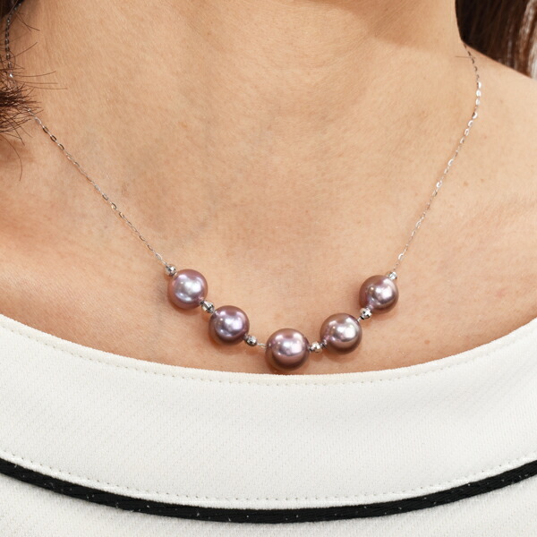 お歳暮 楽天市場 K18wg 淡水有核真珠 ナチュラルラベンダー デザインネックレス P 約8 0 9 5mm 約45cm おかち御徒町の真珠卸屋さん聖和堂 驚きの値段 Www Bluewaterhomecare Com