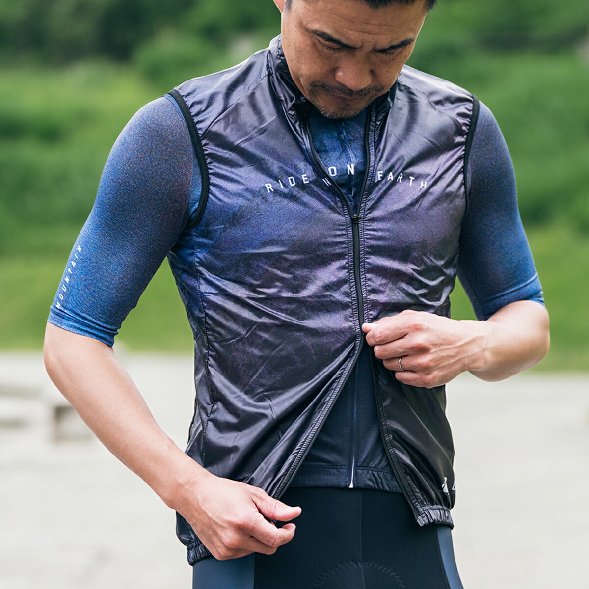PEARL IZUMI PICC ウィンドブレーカー 青 PICCオリジナル 秋冬サイクルウェア限定販売 | パールイズミ