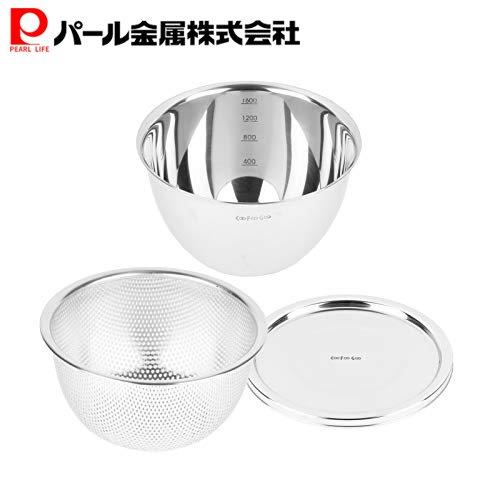楽天市場 パール金属 ステンレス ザル18cm ボール18cm ボールカバー18cm 3点セット Coofoogoo Az 5534 シルバー パール金属オンラインストア